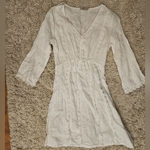 Linen mini dress Valentina Naldi Made in Italy Size Small S Perfect For Beach